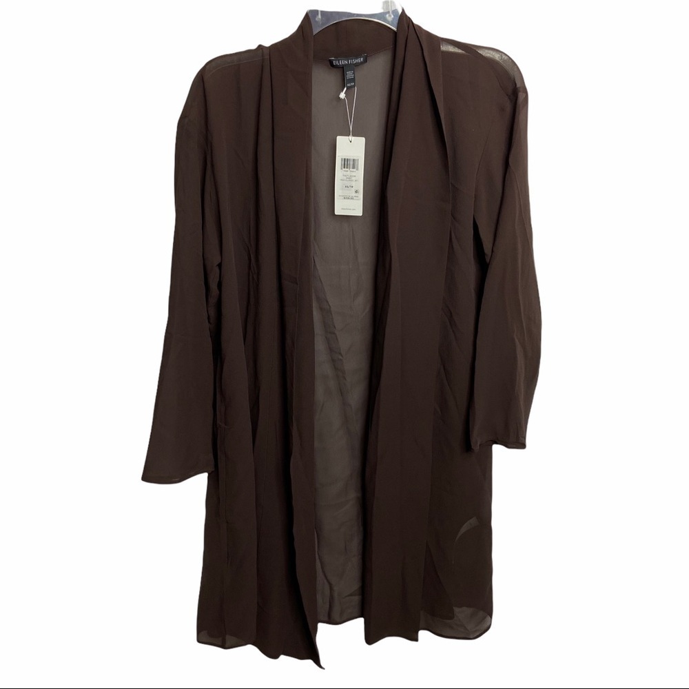 NWT Eileen Fisher Georgette Silk Kimono Jacket